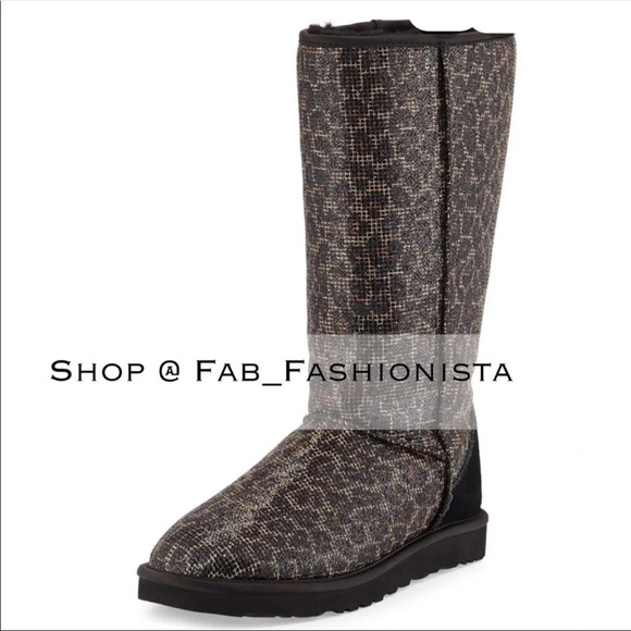 UGG Australia leopard print winter boots size 7